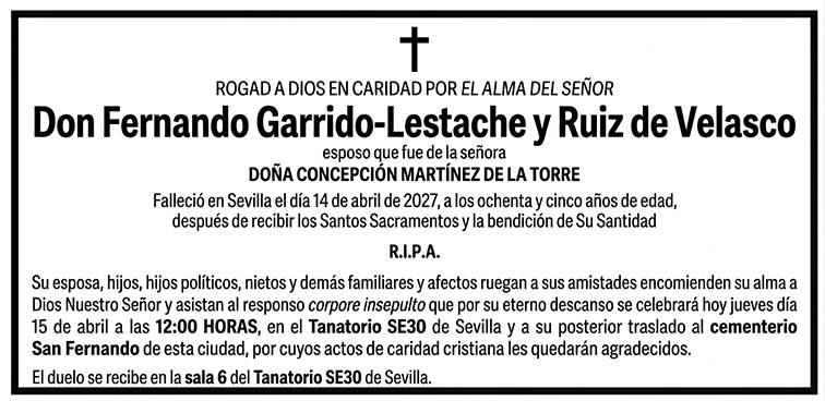 Esquela de ejemplo de Diario de Sevilla