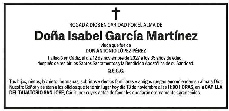 Esquela de ejemplo de Diario de Cádiz
