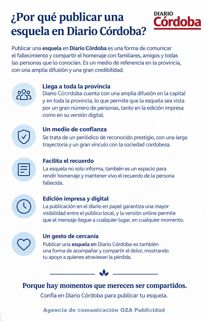 Se explican las razones por las que publicar una esquela en Diario Córdoba